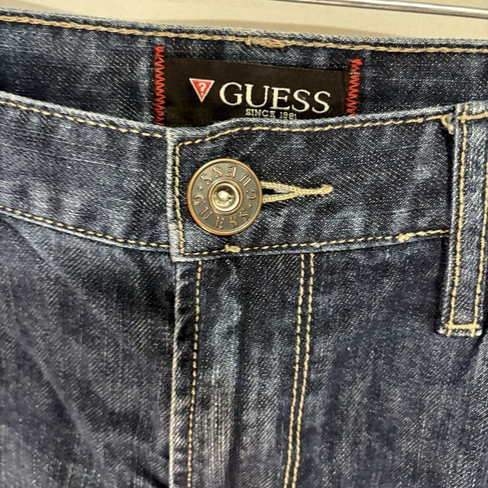 Guess Jeans Slim Straight Mens 36x32 Dark Denim Del Mar Fit Excellent